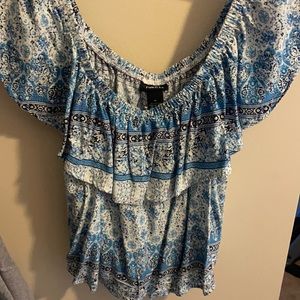 Blue off the shoulder top